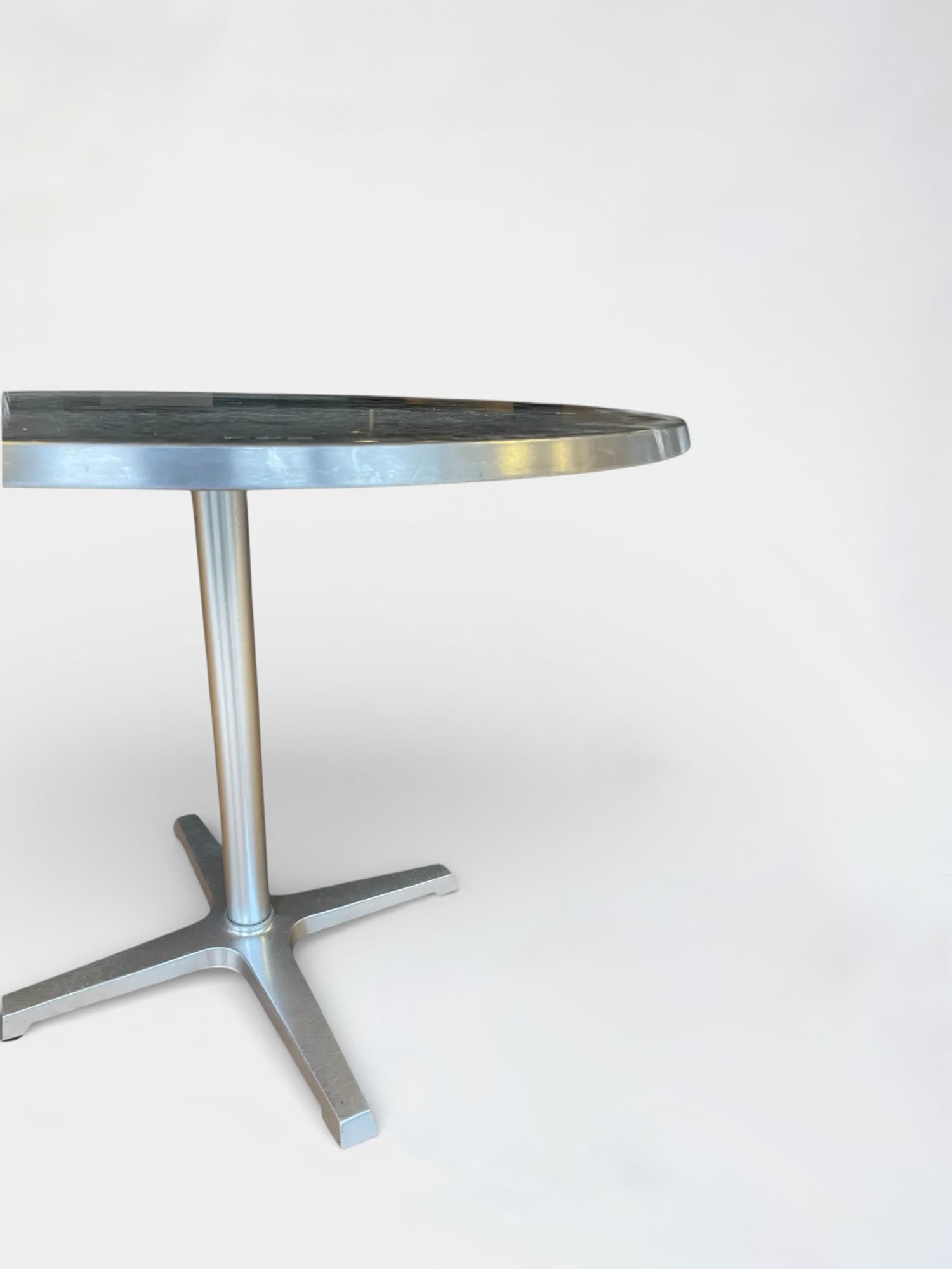 Contemporary 90cm Aluminum Stainless Steel Cafe Table by Amat3
