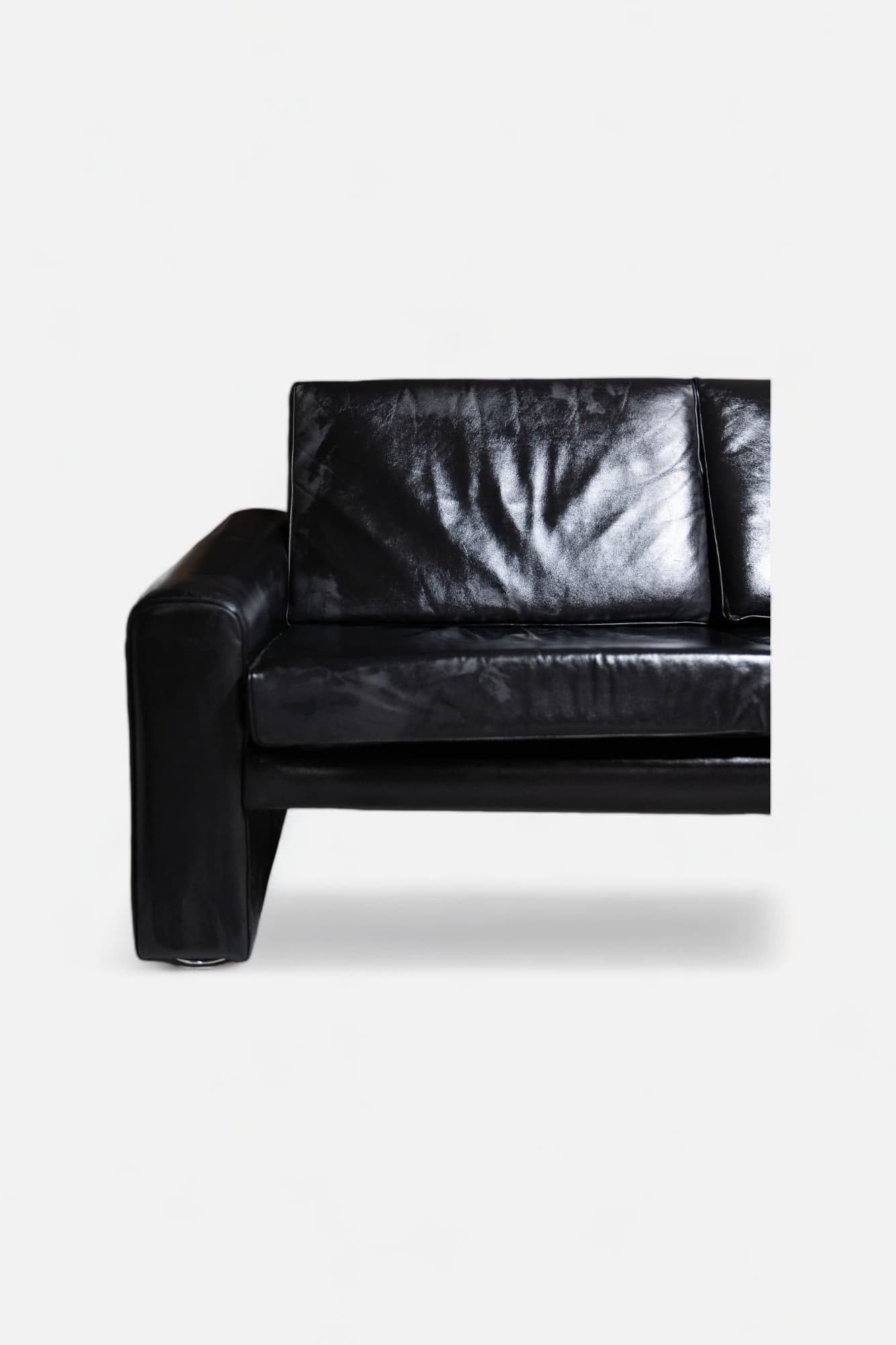 Canapé en cuir noir 2ppl