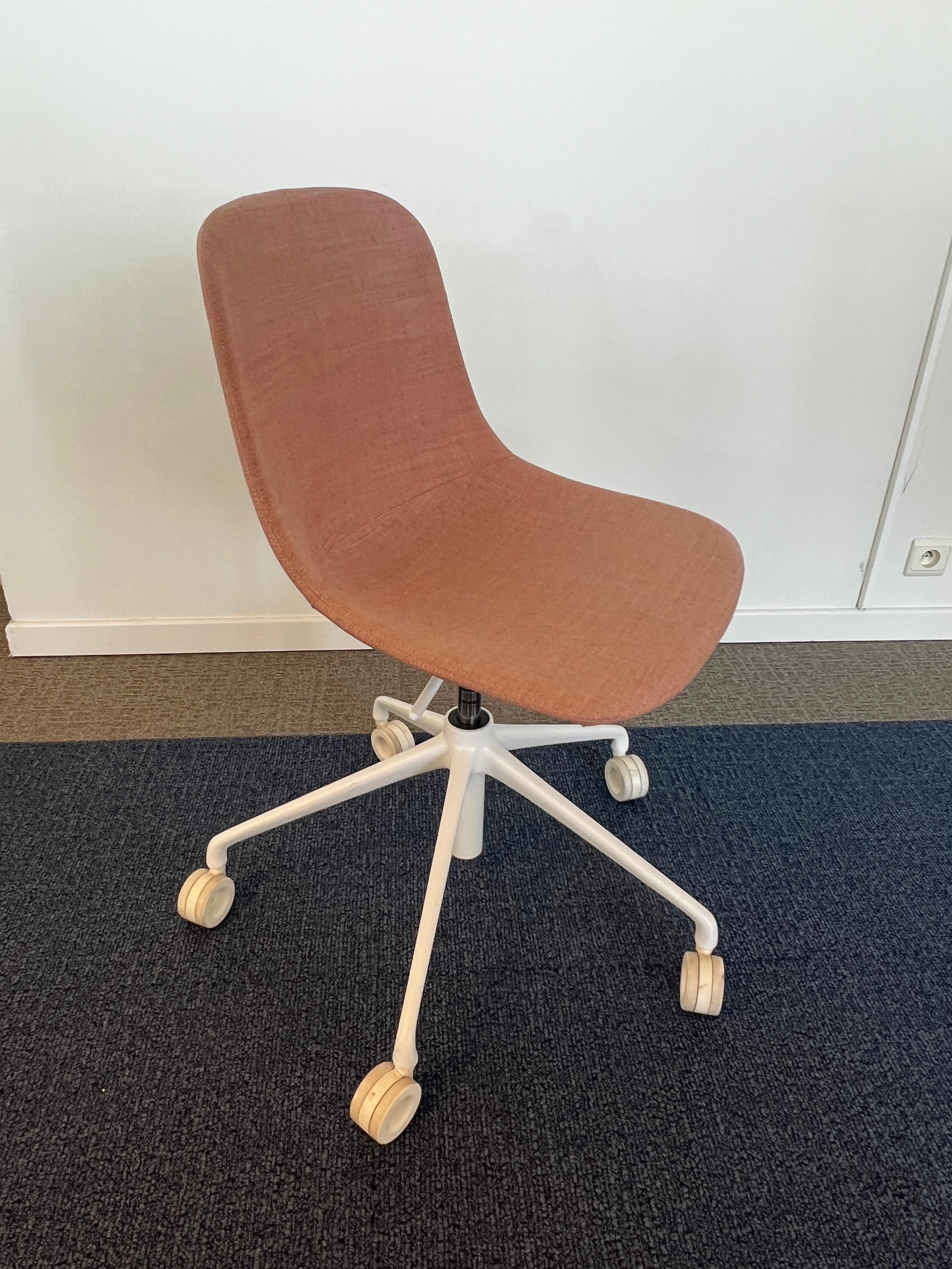 Infiniti Pure Loop Mono Salmon Fabric Adjustable Office Chair on Wheels