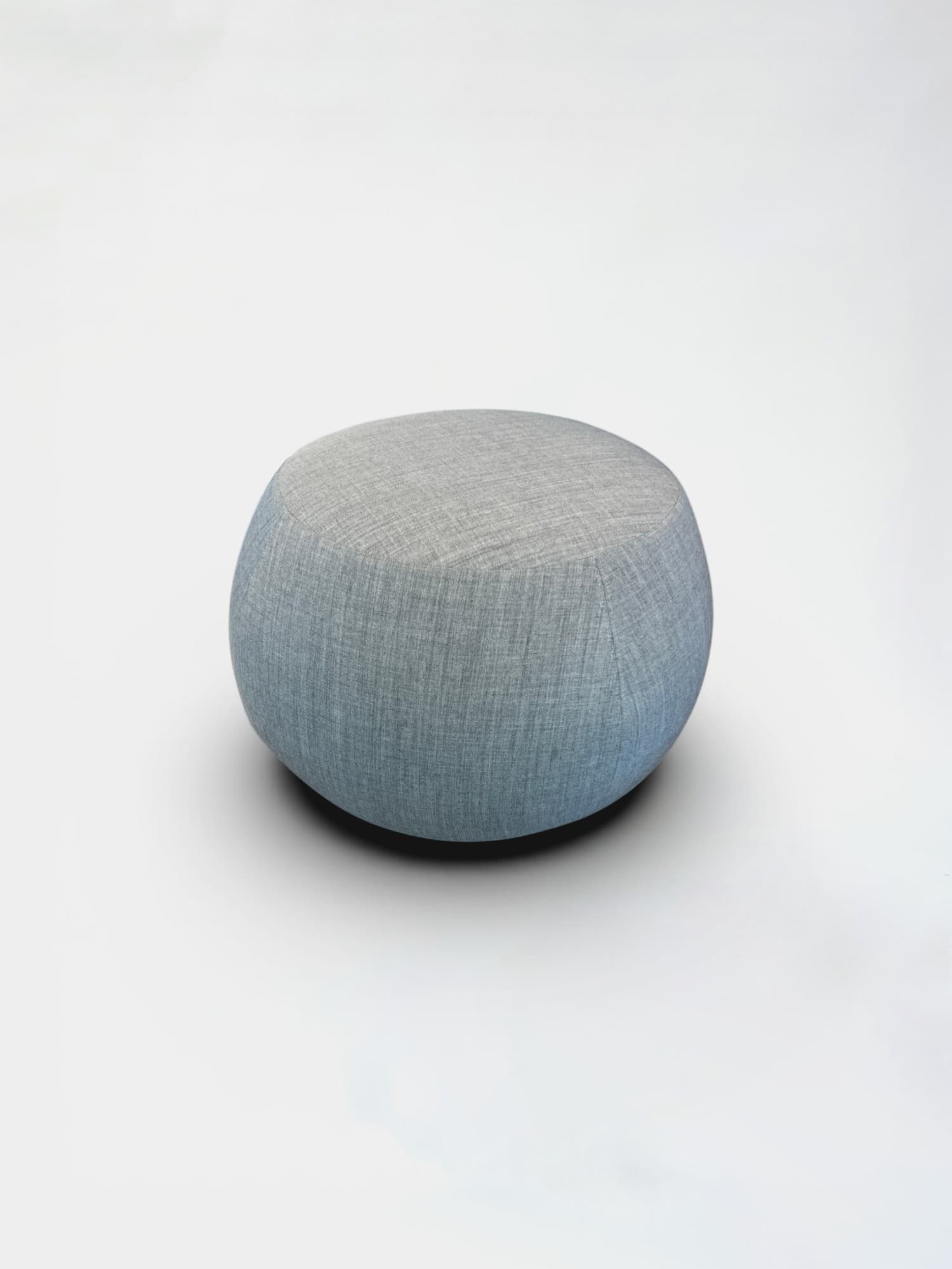 Arper Blue/Gray Fabric Round Pouf