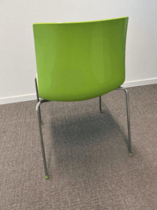 Arper White and Green Plastic Chair