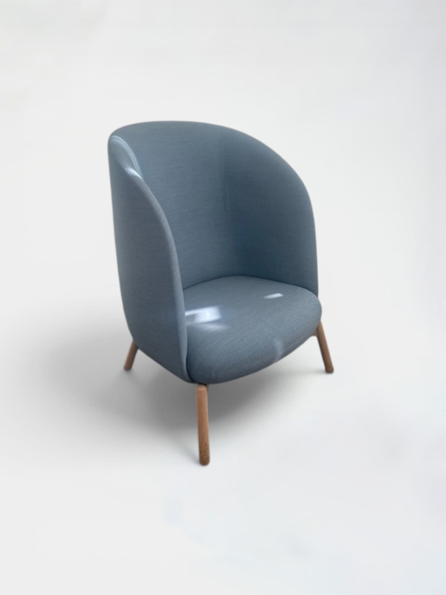 + Fauteuil en tissu bleu-gris Halle