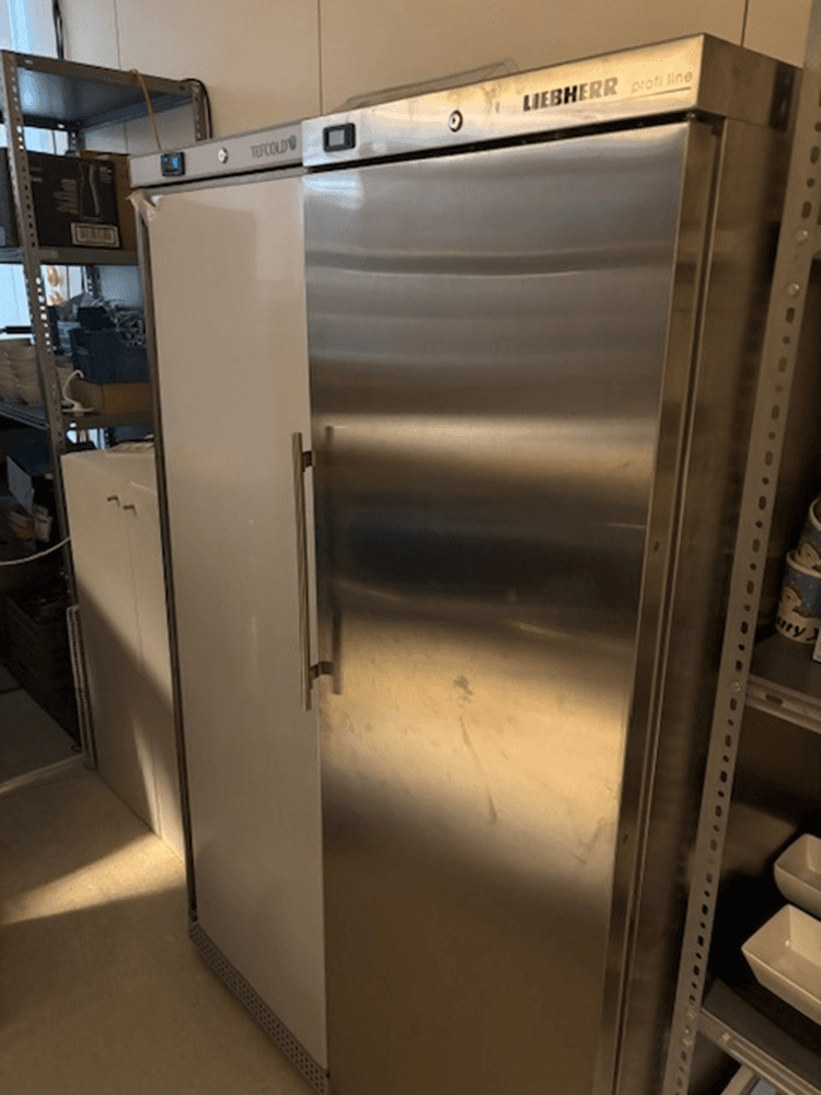 Liebherr White and Gray Metal Storage Unit