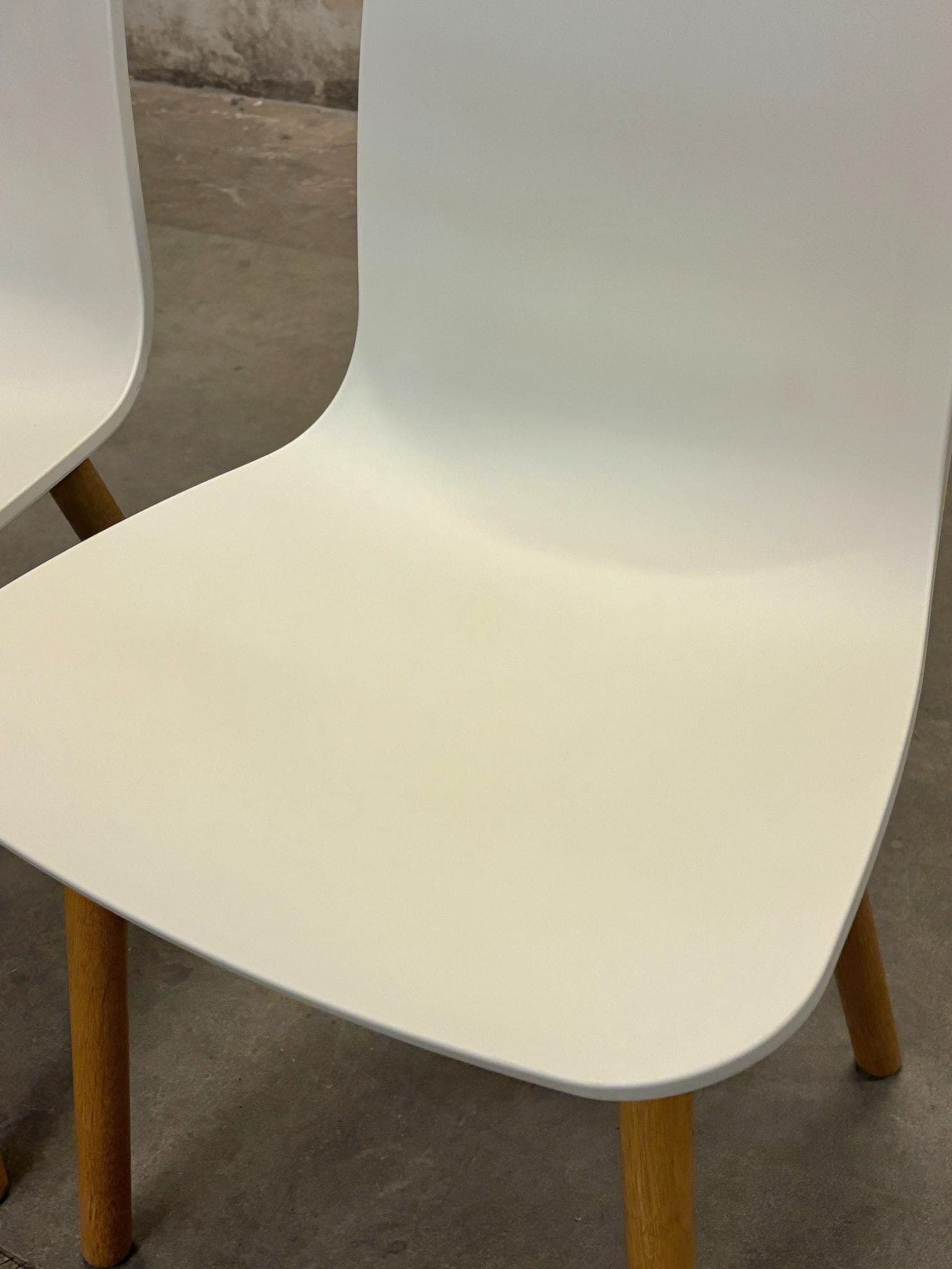 Vitra Hal White wood meeting chair
