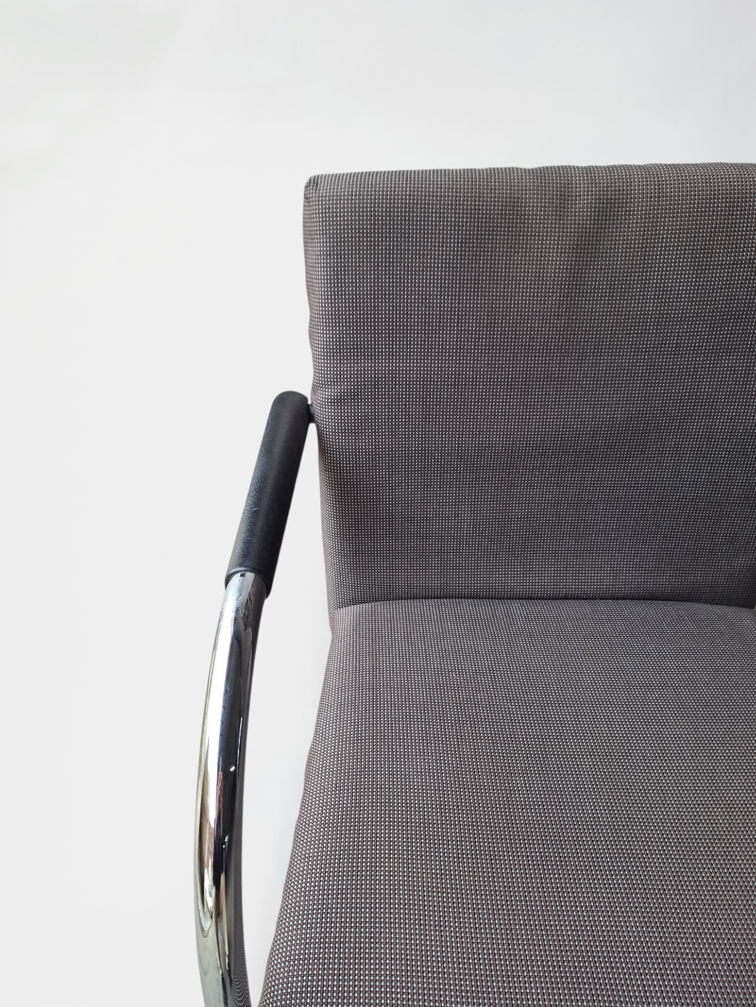 Vitra Visavis Visasoft Grey Fabric Chair with Chrome Frame by Antonio Citterio