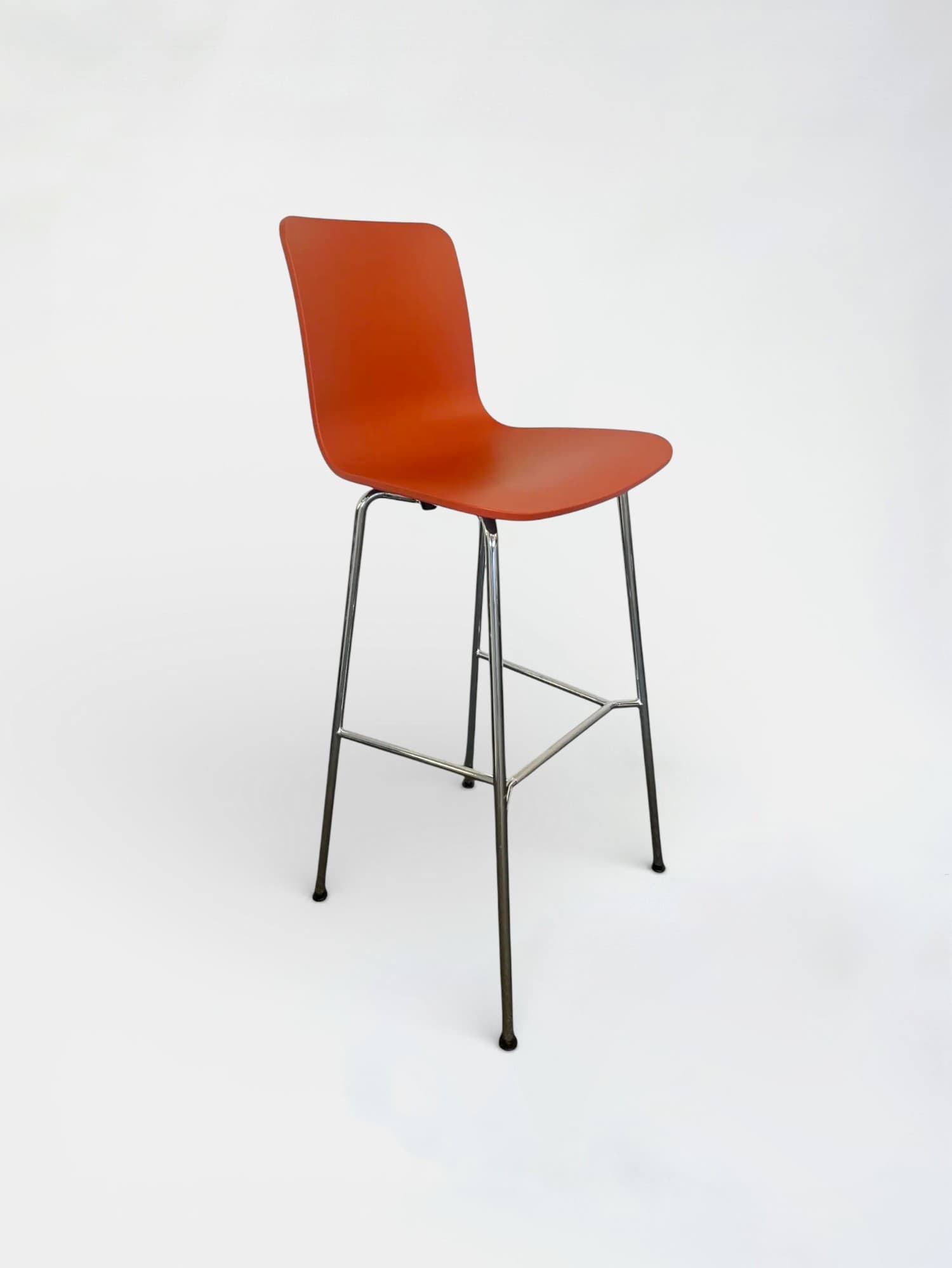 Vitra HAL RE Orange High chair with metallic legs - Jasper Morrison