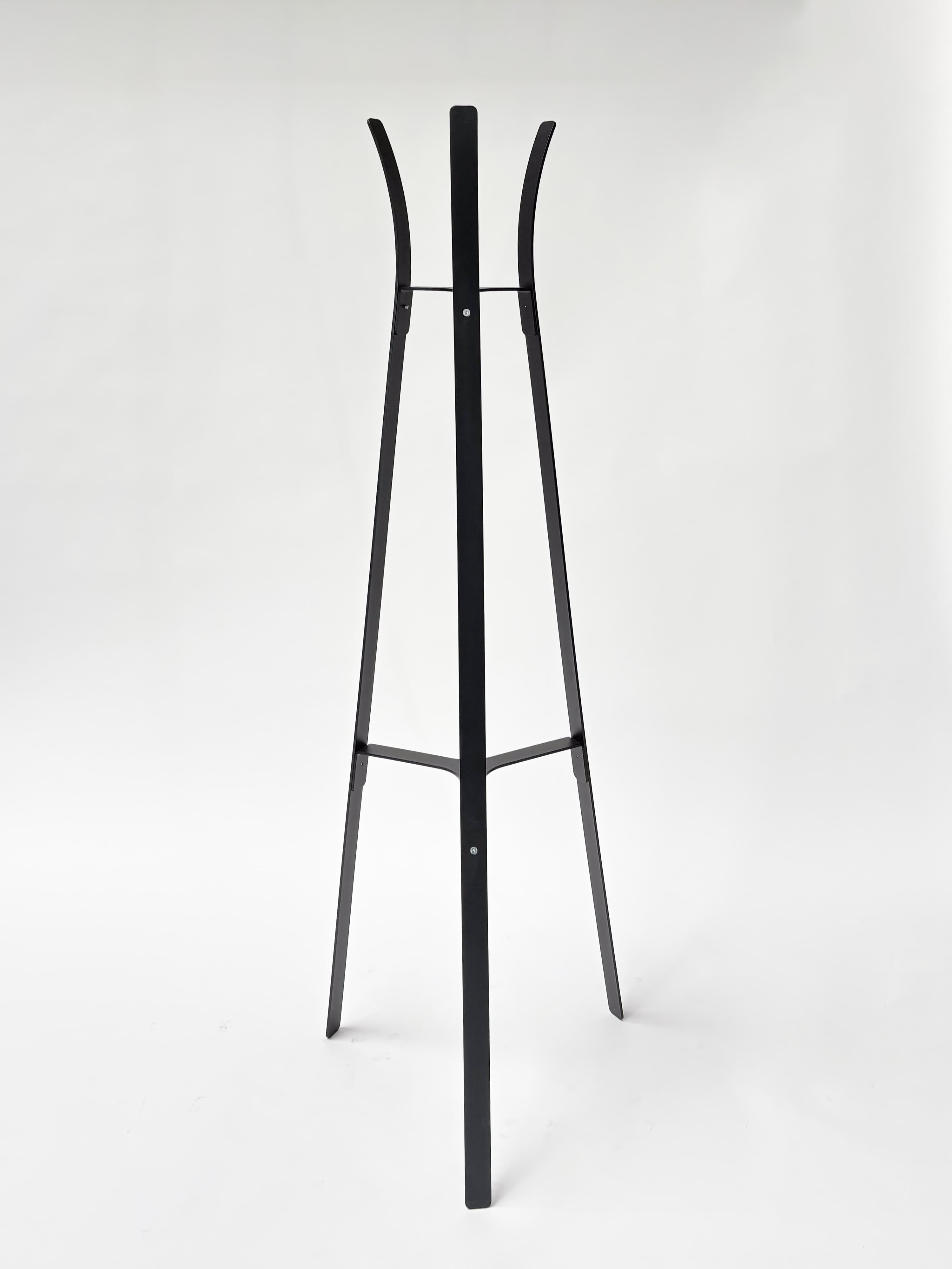 CRUSO Black Metal Coat Stand with key holder