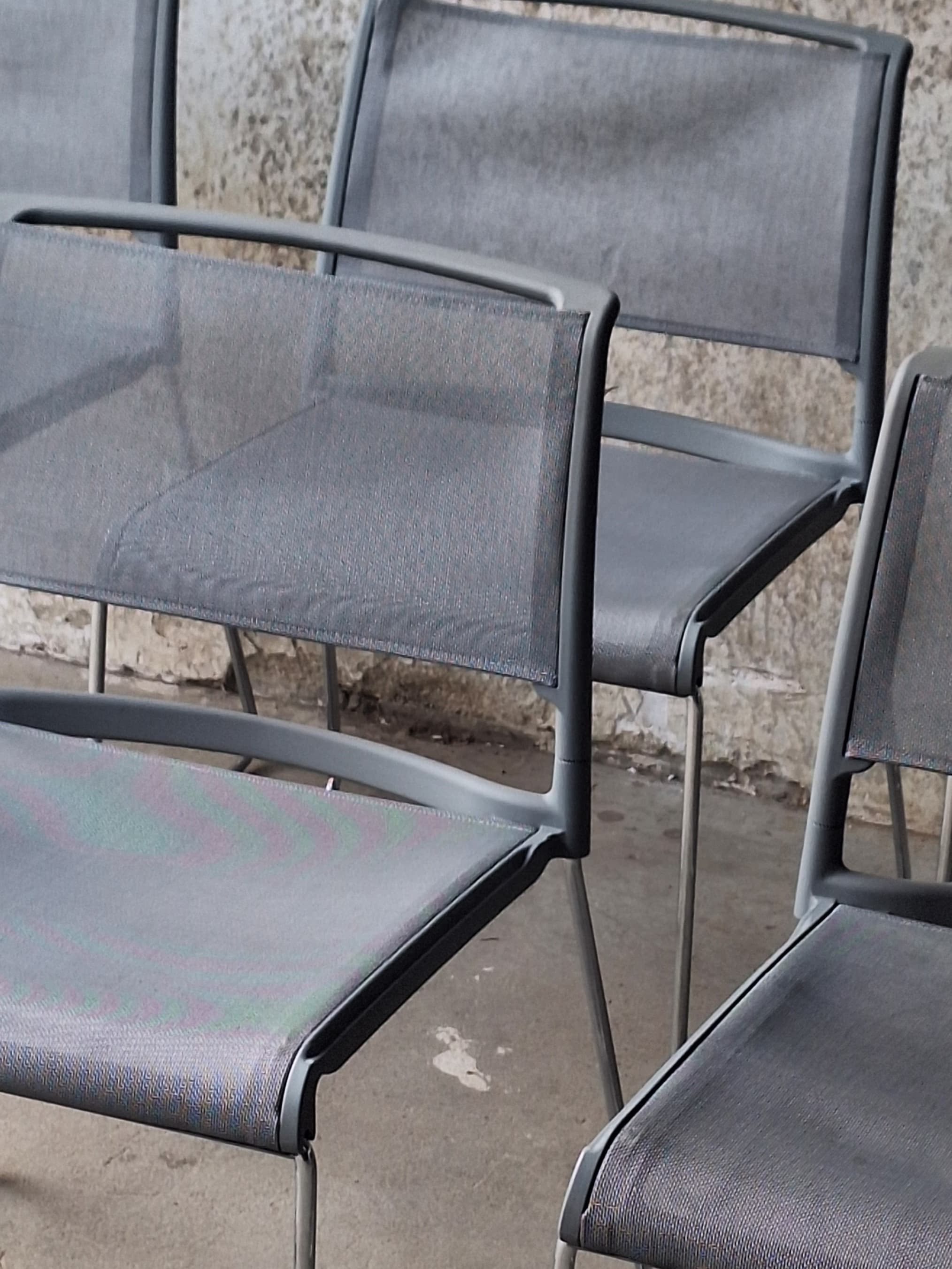 Wilkhahn grey mesh stackable Meeting chair