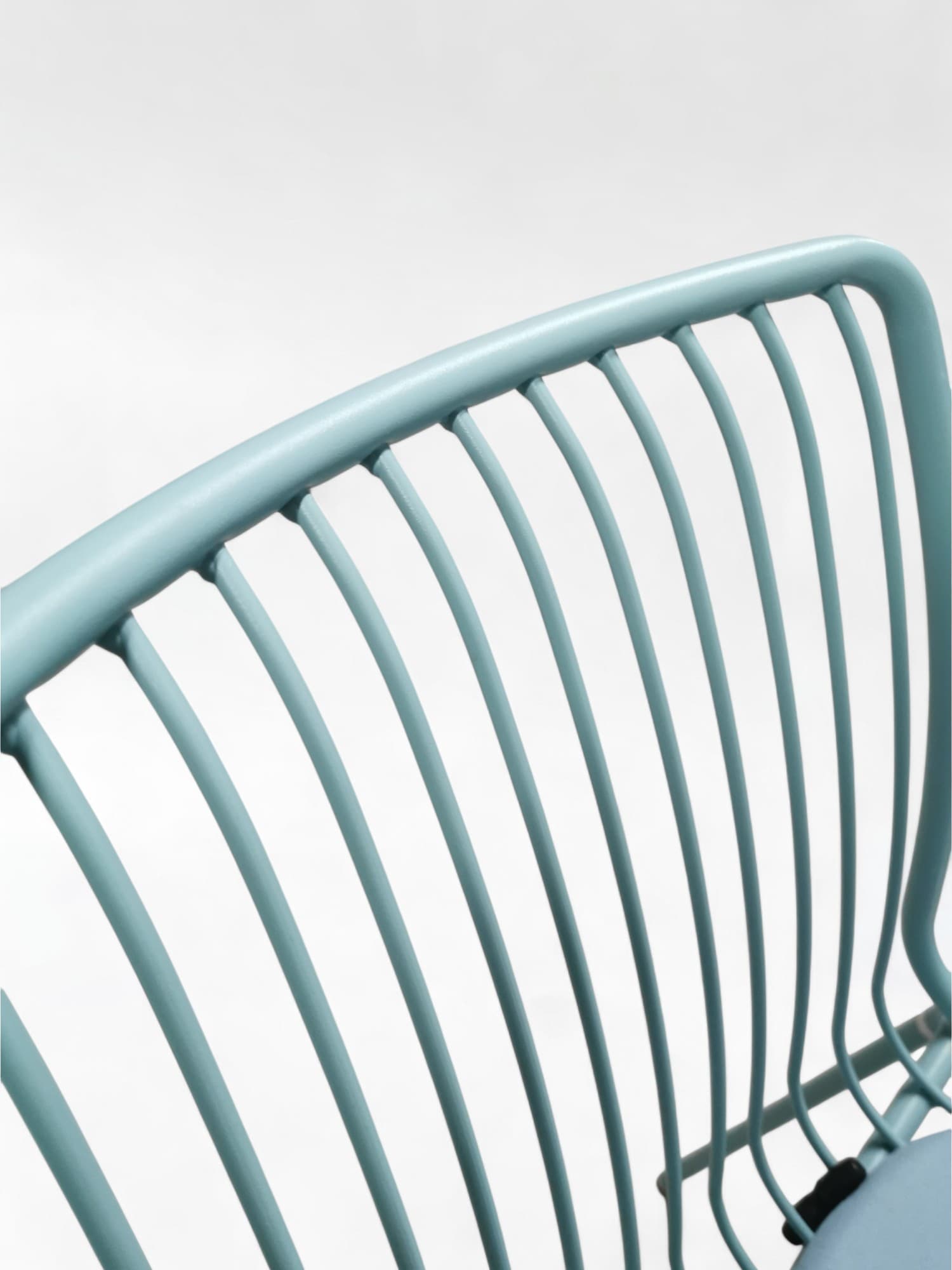 Pedrali Nolita Mint Green Metal Stackable Dining Chair with Cushioned Seat