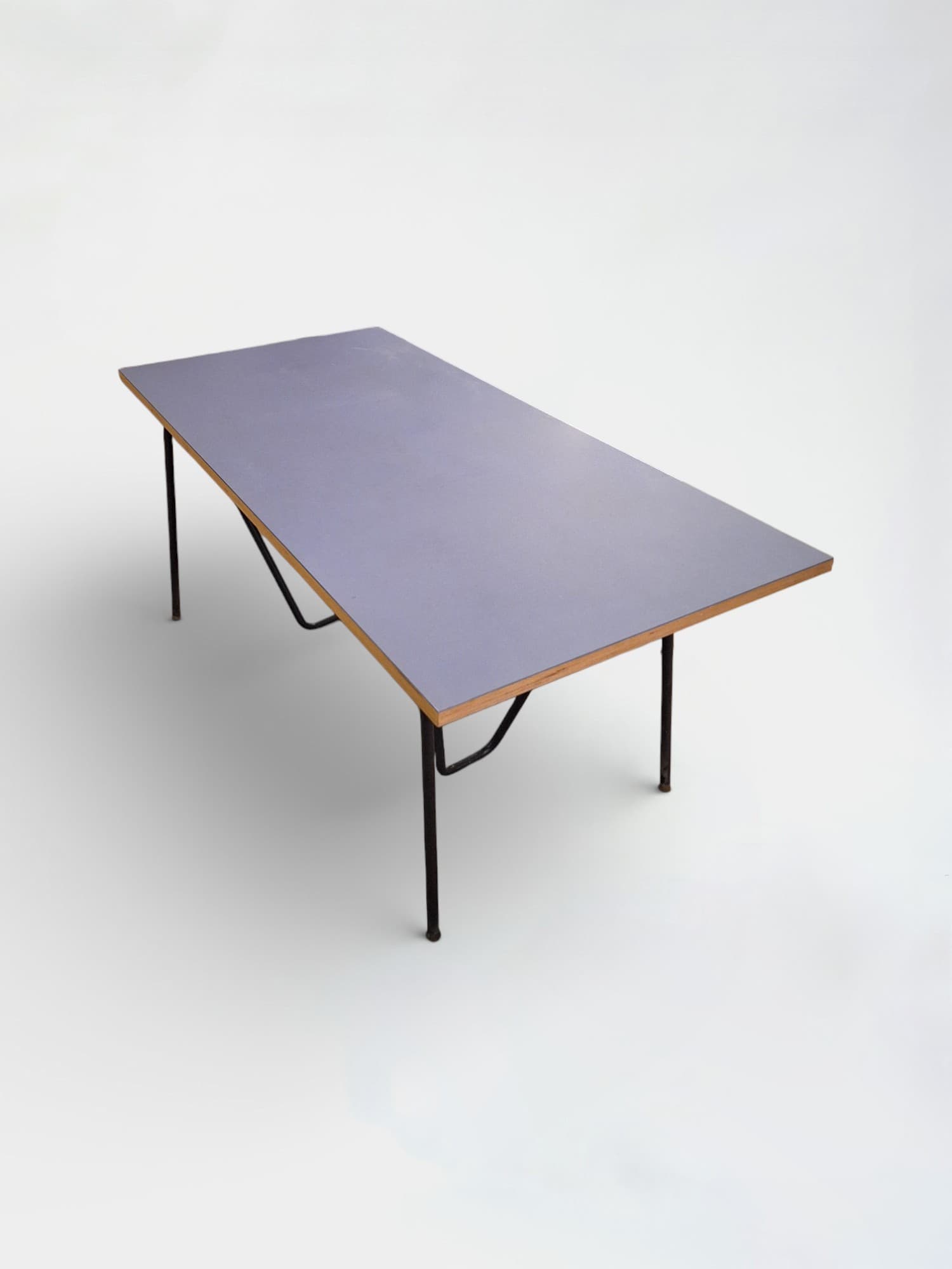 Blue-gray 180cm table in multiplex top