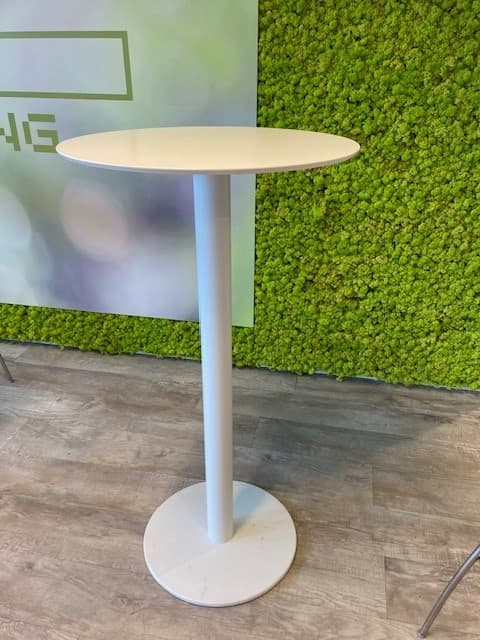 Pedrali 60cm Round white high table with metal base