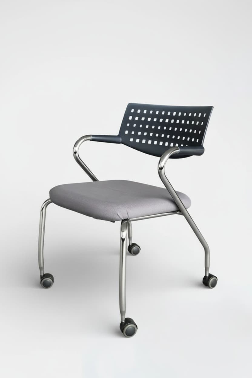 Vitra Visaroll gris foncé avec dos noir design Antonio Citterio